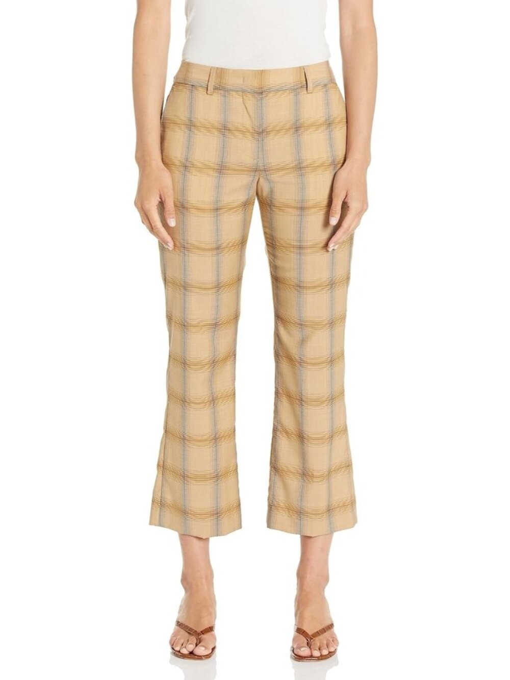 PS Paul Smith Plaid Crop Pants Trousers in Acid Yellow ( 44 / 8 )